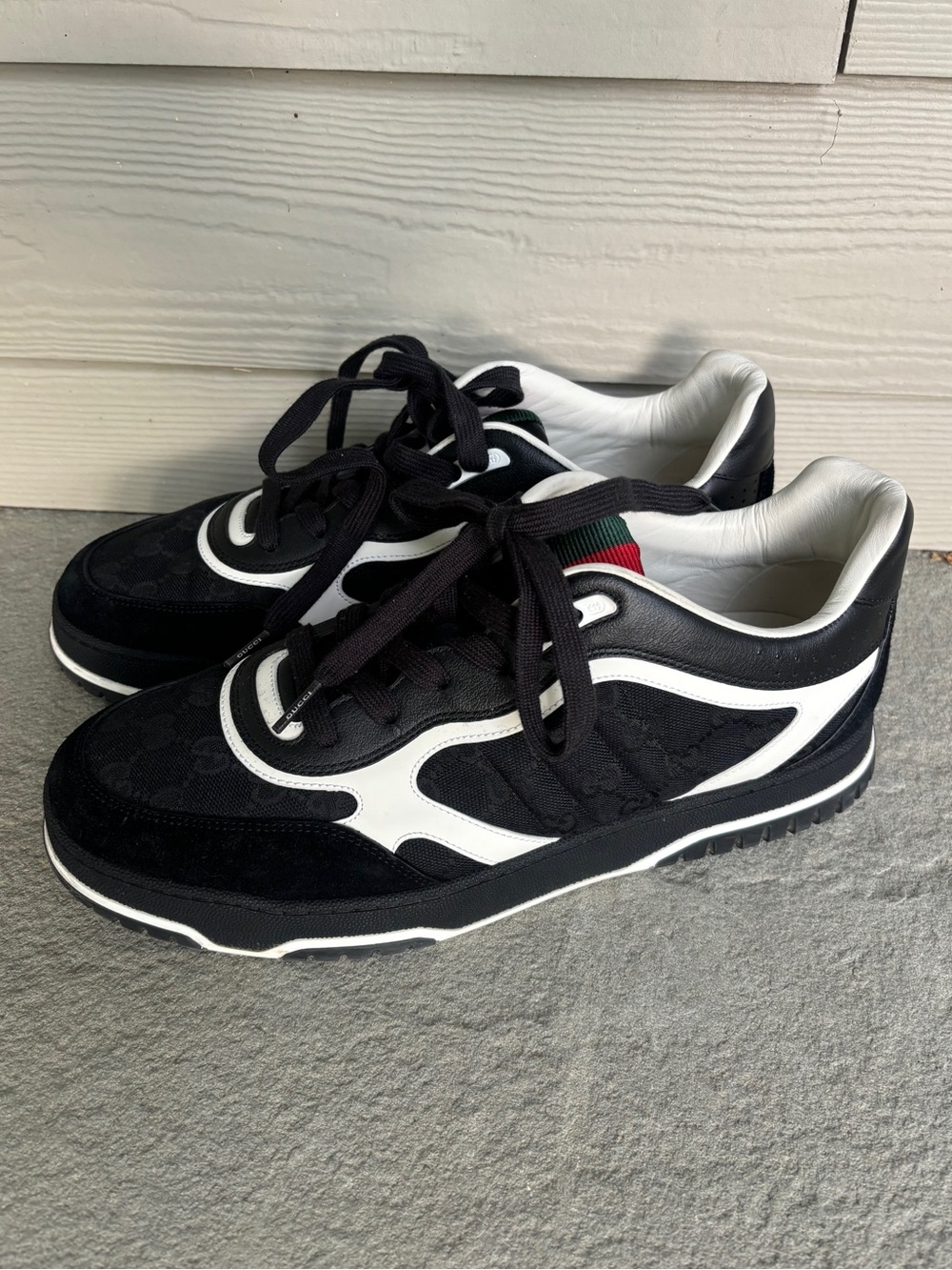 Gucci Re-Web Low Top GG Leather Sneakers